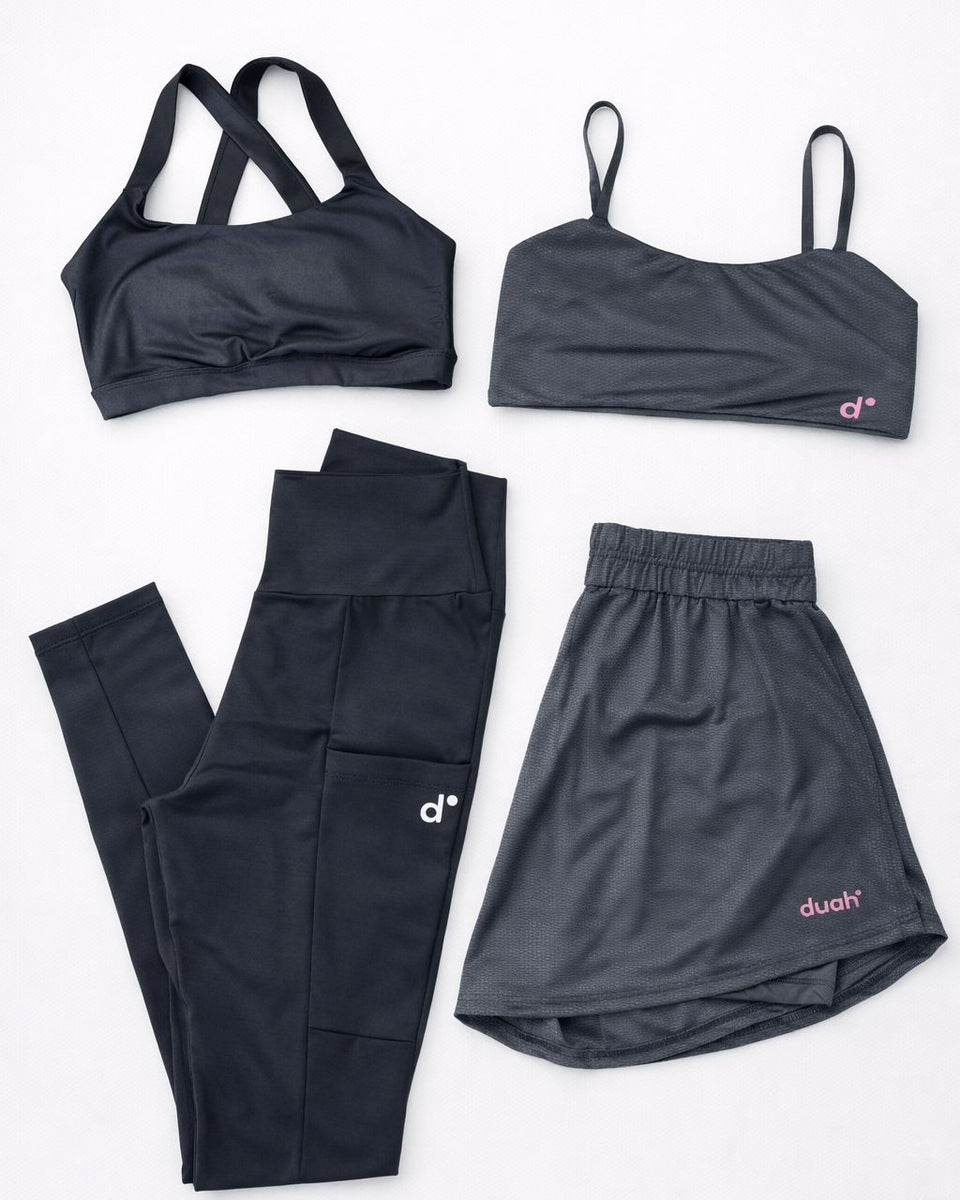 Combo Conjunto Versa Cinza + Conjunto Basic Preto M